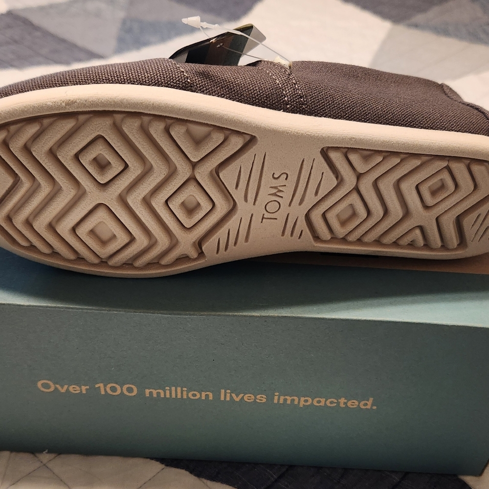 Tom's womens alpargata slip on canvas flats color Grey size 10 - Picture 5 of 7